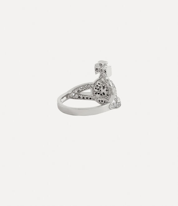 Vivienne Westwood mini orb ring in PLATINUM/WHITE CZ